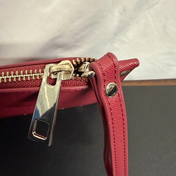 WHBM Red Studded Floral Clutch • Wristlet Bag • Elegant & Edgy - Picture 6 of 7